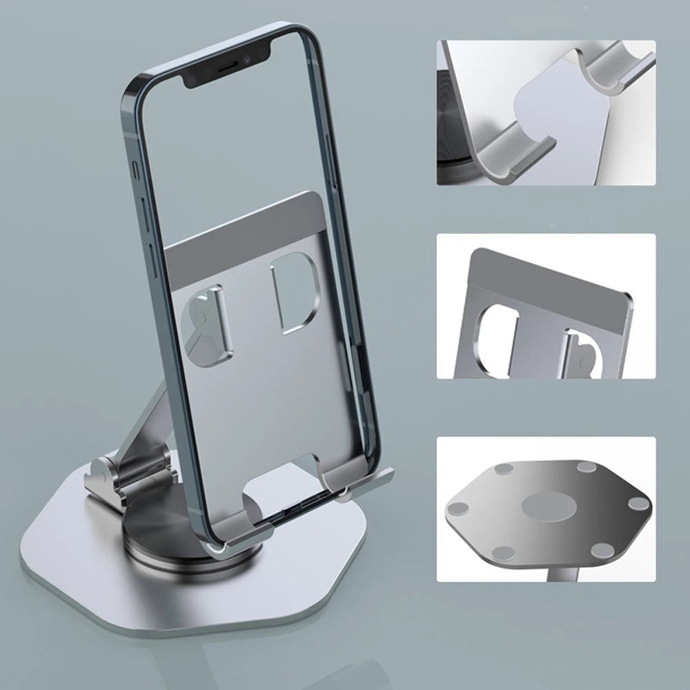 Metal 360° Rotating Desk Mobile Phone Holder Stand for iPhone Cellphone Smartphone Mobile Phones Ipad Telephone Reader